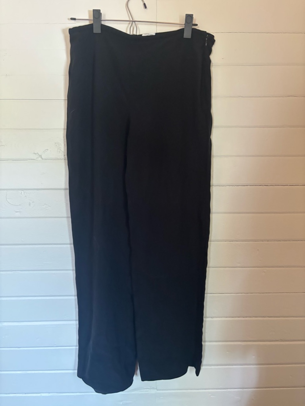 Armani Collezioni Black Wide-Leg Pull-On Trousers